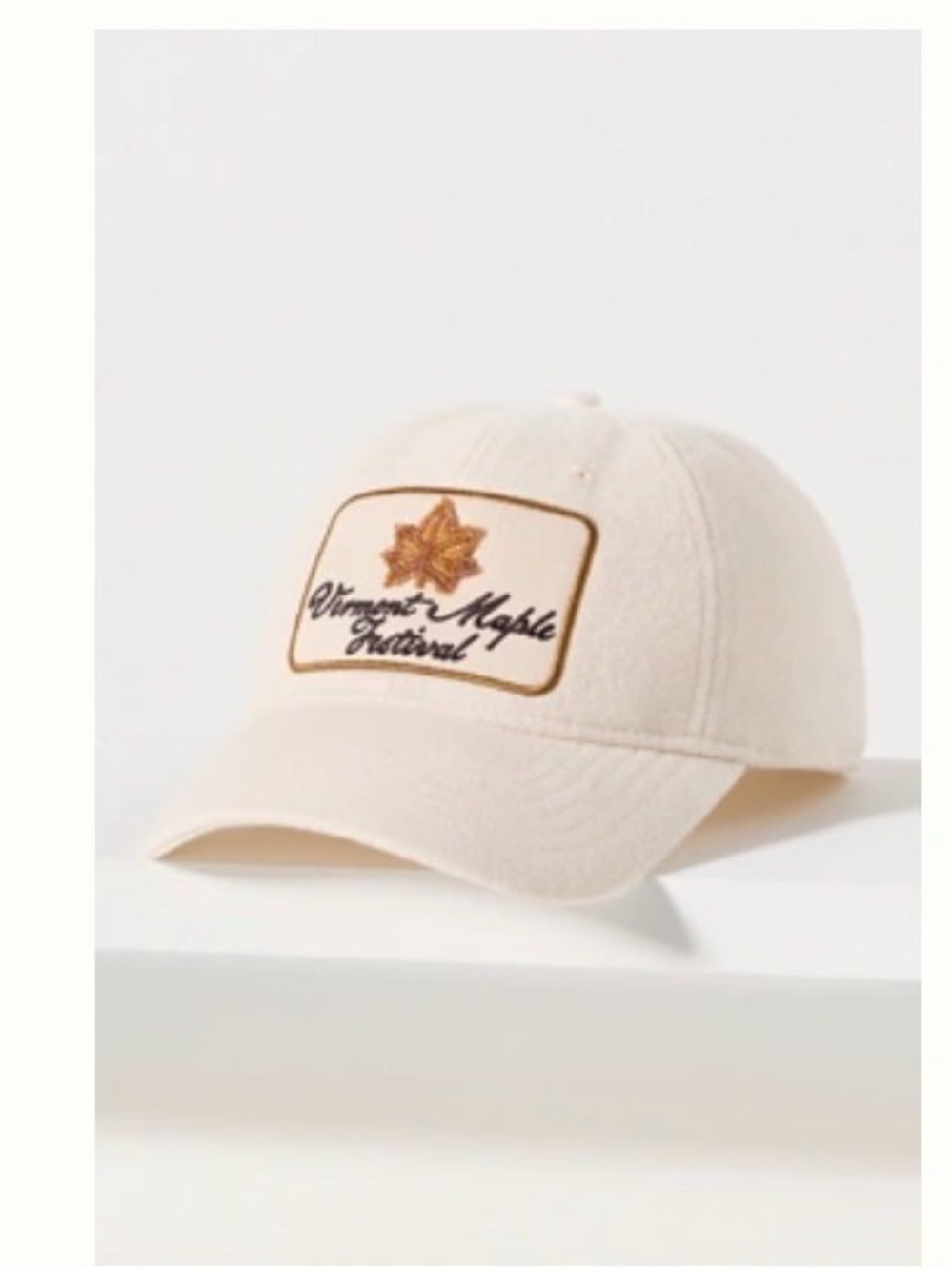 Anthropologie Coney Island baseball cap maple leaf NWT